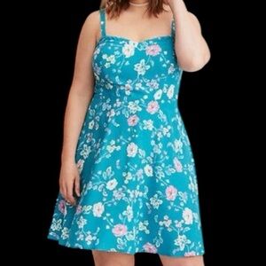 Torrid Teal Floral Challis Dress plus size